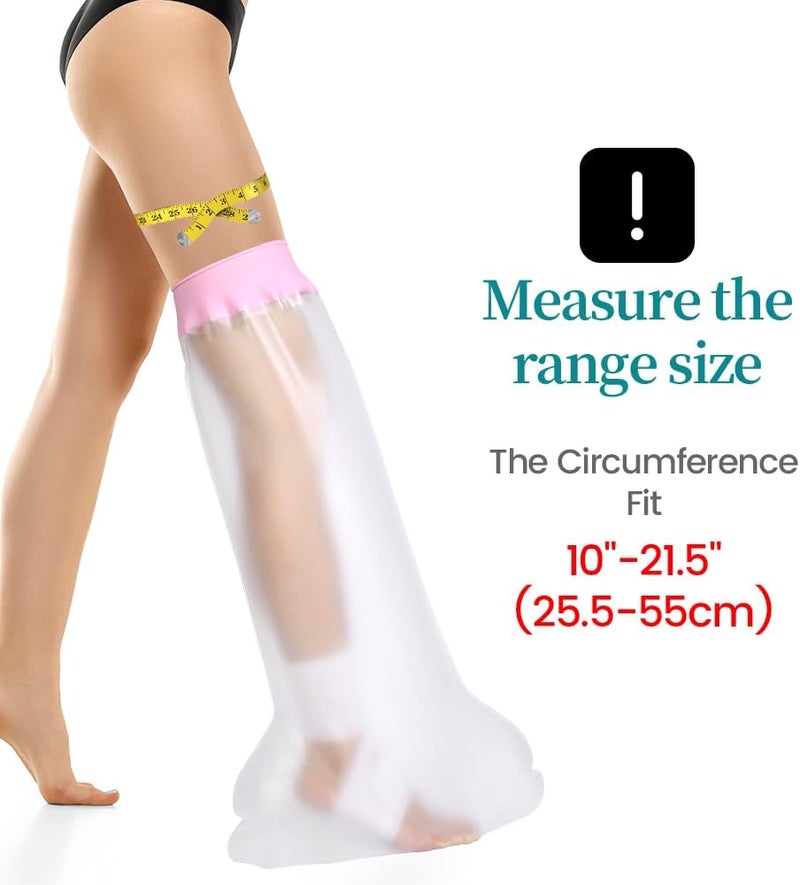 mosago Waterproof Cast Covers for Shower Leg, Soft Comfortable full Leg Protector for Shower Adult, Keep Wound/Bandage Dry Bath, Broken Legs/Knee/Foot/Ankle, Reusable Wound Care Supplies (Pink) - Image 5